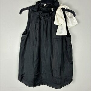 J Crew Classic‎ Silk Top Womans Small Black Sleeveless Formal Evening